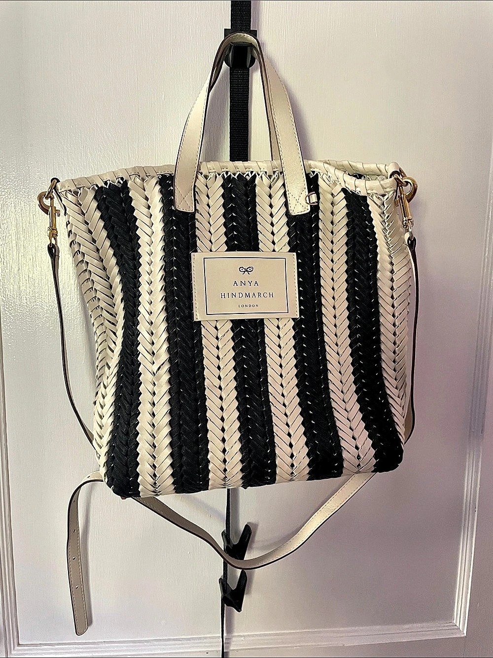 Anya Hindmarch Neeson Striped Woven Leather